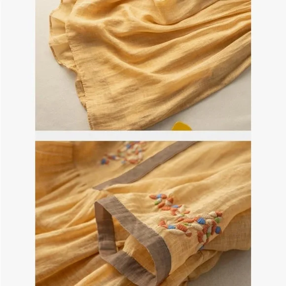 Women’s Boho floral embroidery swing dress - Picture 4 of 6